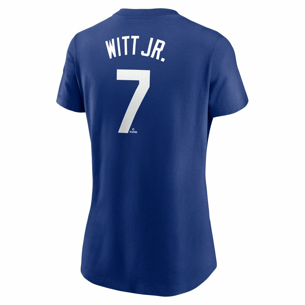 Royal Bobby Witt Jr. Kansas City Royals Nike Women's Cooperstown Collection Fuse Name & Number T-Shirt