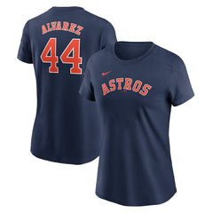 Navy Yordan Alvarez Houston Astros Nike Women's Cooperstown Collection Fuse Name & Number T-Shirt