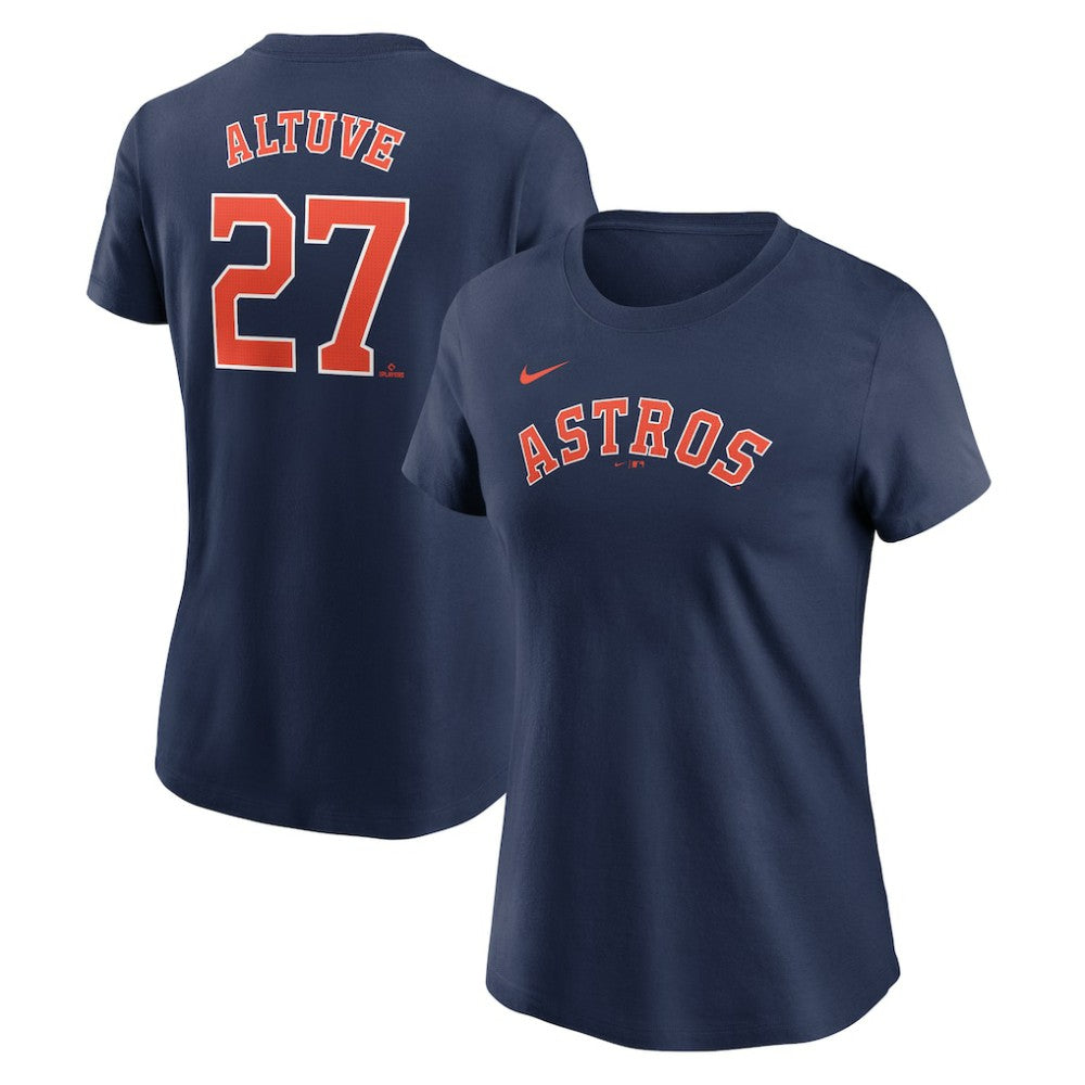 Navy Jose Altuve Houston Astros Nike Women's Cooperstown Collection Fuse Name & Number T-Shirt