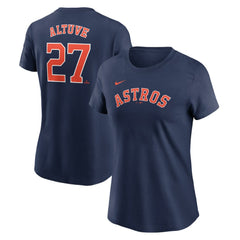 Navy Jose Altuve Houston Astros Nike Women's Cooperstown Collection Fuse Name & Number T-Shirt