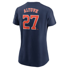 Navy Jose Altuve Houston Astros Nike Women's Cooperstown Collection Fuse Name & Number T-Shirt