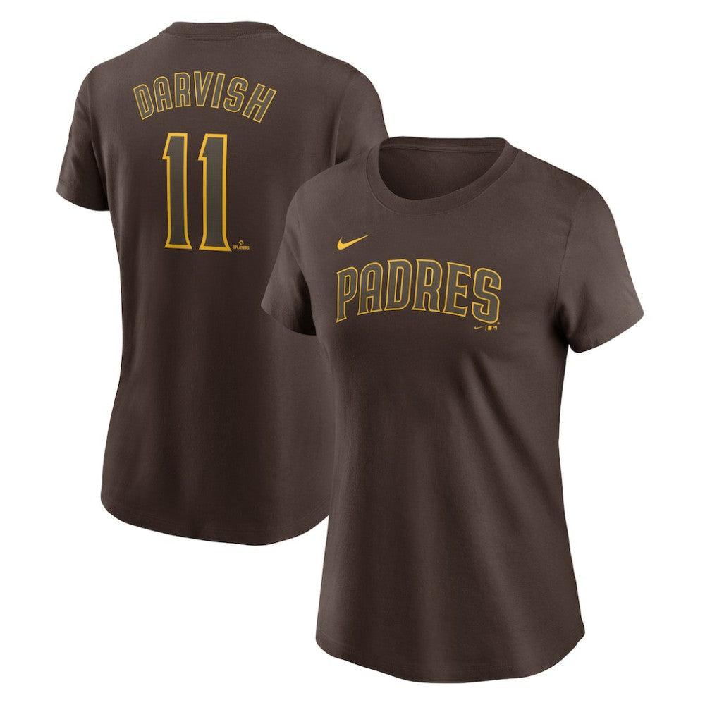 Brown Yu Darvish San Diego Padres Nike Women's Cooperstown Collection Fuse Name & Number T-Shirt