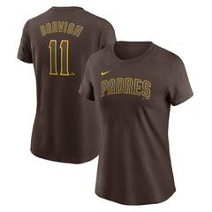Brown Yu Darvish San Diego Padres Nike Women's Cooperstown Collection Fuse Name & Number T-Shirt