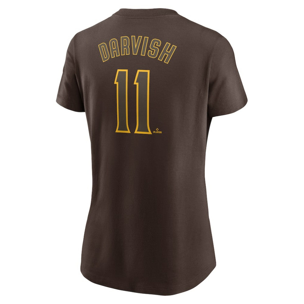 Brown Yu Darvish San Diego Padres Nike Women's Cooperstown Collection Fuse Name & Number T-Shirt