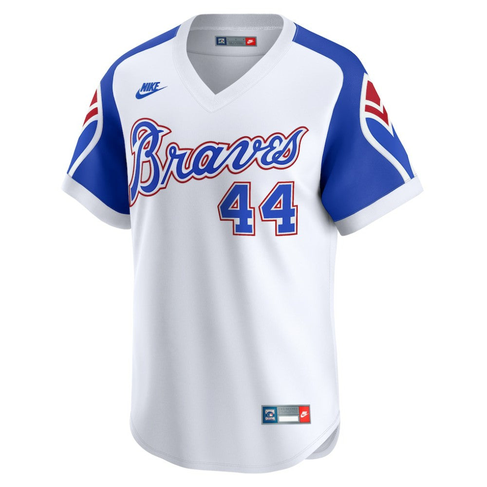 White Hank Aaron Atlanta Braves Nike Throwback Cooperstown Limited Jersey