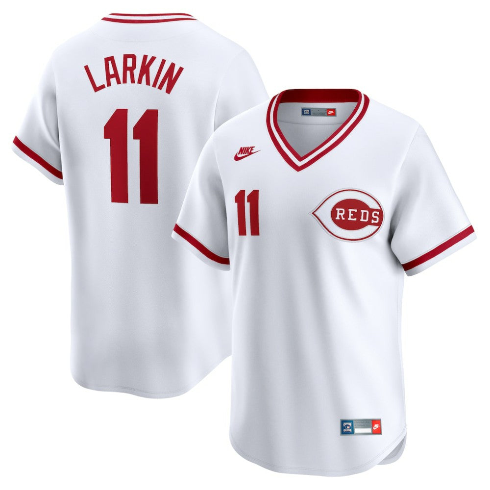 White Barry Larkin Cincinnati Reds Nike Throwback Cooperstown Limited Jersey