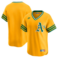 Gold Athletics Nike Cooperstown Collection Limited Jersey