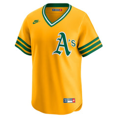 Gold Athletics Nike Cooperstown Collection Limited Jersey