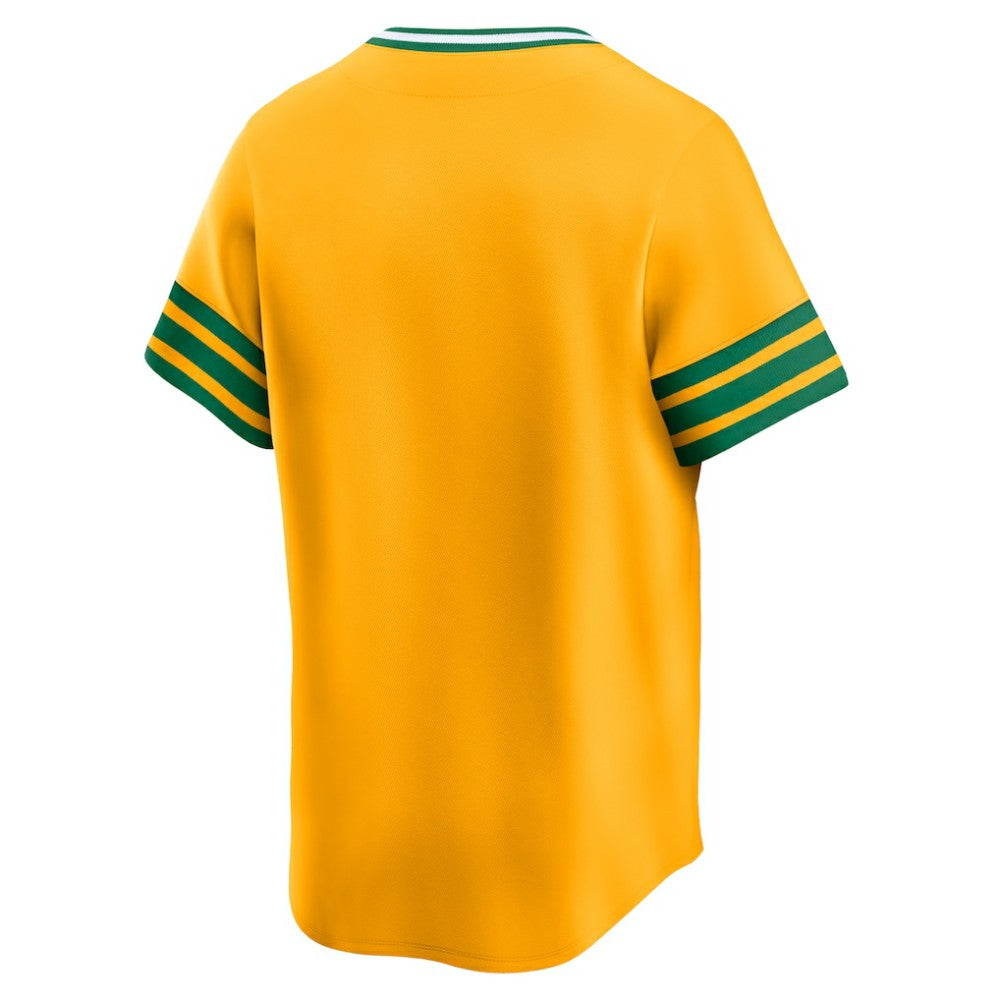 Gold Athletics Nike Cooperstown Collection Limited Jersey