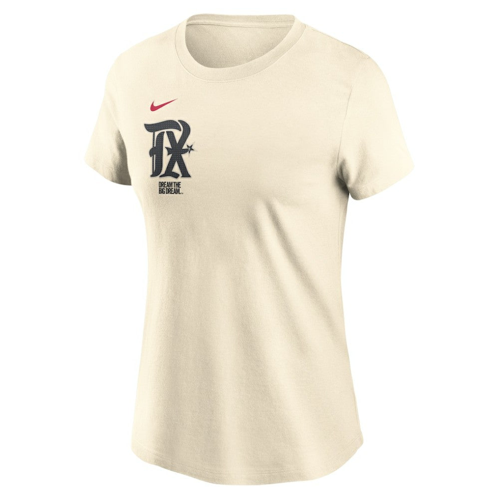 Cream Texas Rangers Nike Women's City Connect Fuse Name & Number T-Shirt