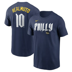 Navy J.T. Realmuto Philadelphia Phillies Nike 2024 City Connect Fuse Player Name & Number T-Shirt