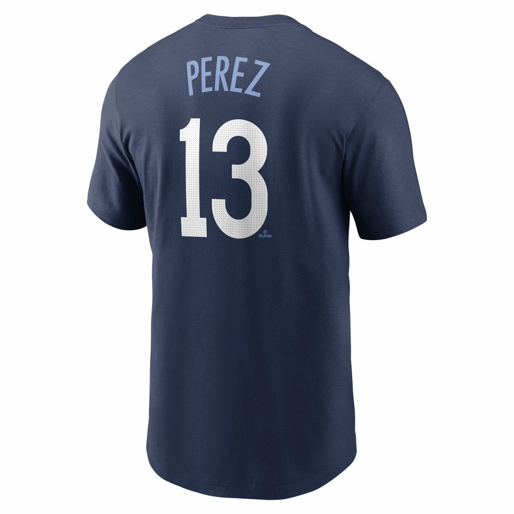 Navy Salvador Perez Kansas City Royals Nike 2024 City Connect Fuse Name & Number T-Shirt