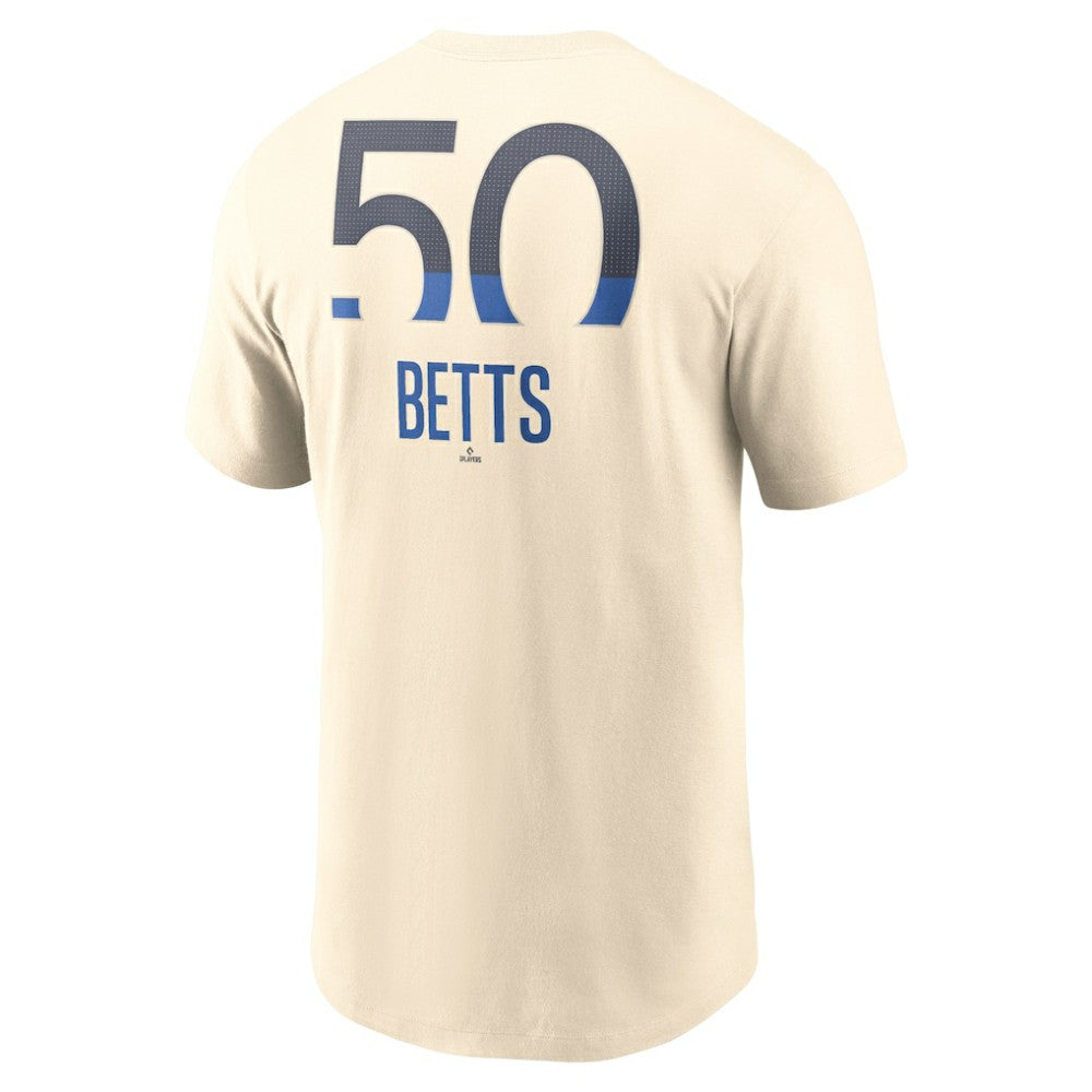 Cream Mookie Betts Los Angeles Dodgers Nike 2024 City Connect Fuse Name & Number T-Shirt