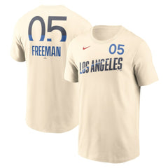 Cream Freddie Freeman Los Angeles Dodgers Nike 2024 City Connect Fuse Name & Number T-Shirt
