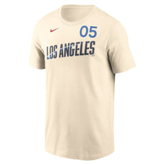 Cream Freddie Freeman Los Angeles Dodgers Nike 2024 City Connect Fuse Name & Number T-Shirt