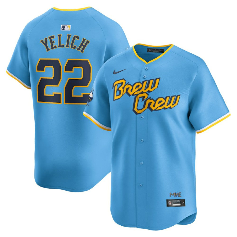 Powder Blue Christian Yelich Milwaukee Brewers Nike City Connect Limited Player Jersey