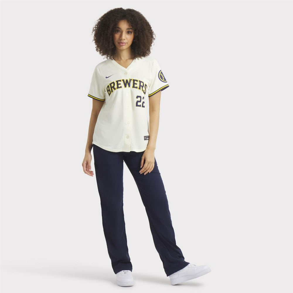Cream Christian Yelich Milwaukee Brewers Nike Women's Home Limited Player Jersey