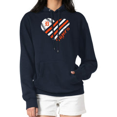 Navy Detroit Tigers G-III 4Her by Carl Banks Women's Heart Fleece Pullover Hoodie