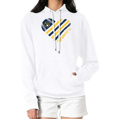White Milwaukee Brewers G-III 4Her by Carl Banks Women's Heart Fleece Pullover Hoodie