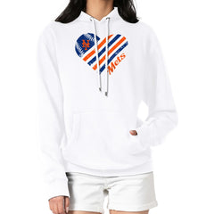 White New York Mets G-III 4Her by Carl Banks Women's Heart Fleece Pullover Hoodie