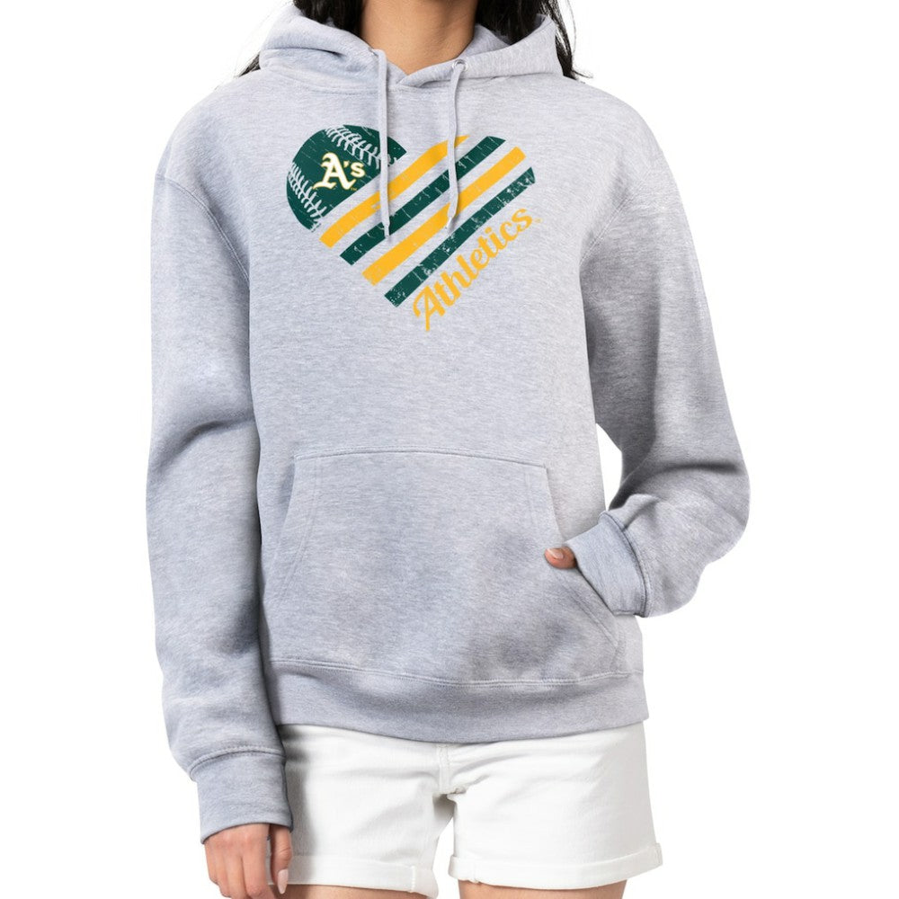 Heather Gray Athletics G-III 4Her by Carl Banks Women's Heart Fleece Pullover Hoodie