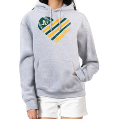 Heather Gray Athletics G-III 4Her by Carl Banks Women's Heart Fleece Pullover Hoodie