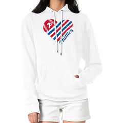 White Philadelphia Phillies G-III 4Her by Carl Banks Women's Heart Fleece Pullover Hoodie