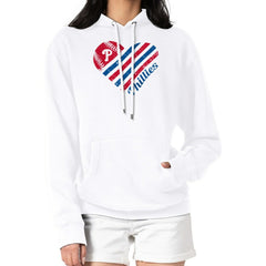 White Philadelphia Phillies G-III 4Her by Carl Banks Women's Heart Fleece Pullover Hoodie