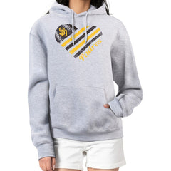 Heather Gray San Diego Padres G-III 4Her by Carl Banks Women's Heart Fleece Pullover Hoodie