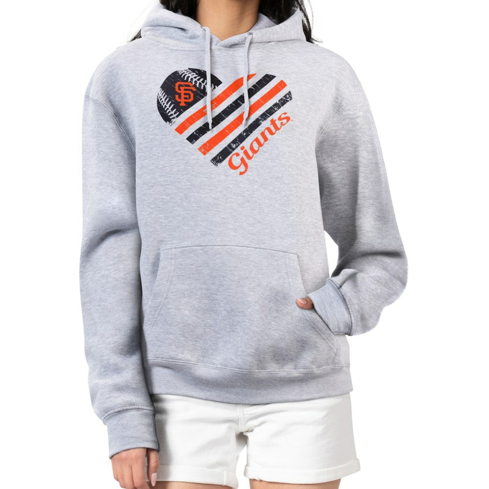 Heather Gray San Francisco Giants G-III 4Her by Carl Banks Women's Heart Fleece Pullover Hoodie