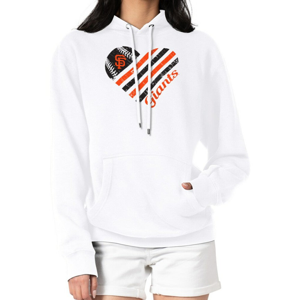 White San Francisco Giants G-III 4Her by Carl Banks Women's Heart Fleece Pullover Hoodie
