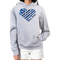 Heather Gray Toronto Blue Jays G-III 4Her by Carl Banks Women's Heart Fleece Pullover Hoodie