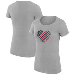 Heather Gray Atlanta Braves G-III 4Her by Carl Banks Women's Super-Slim Fit Lightweight Heart Graphic T-Shirt