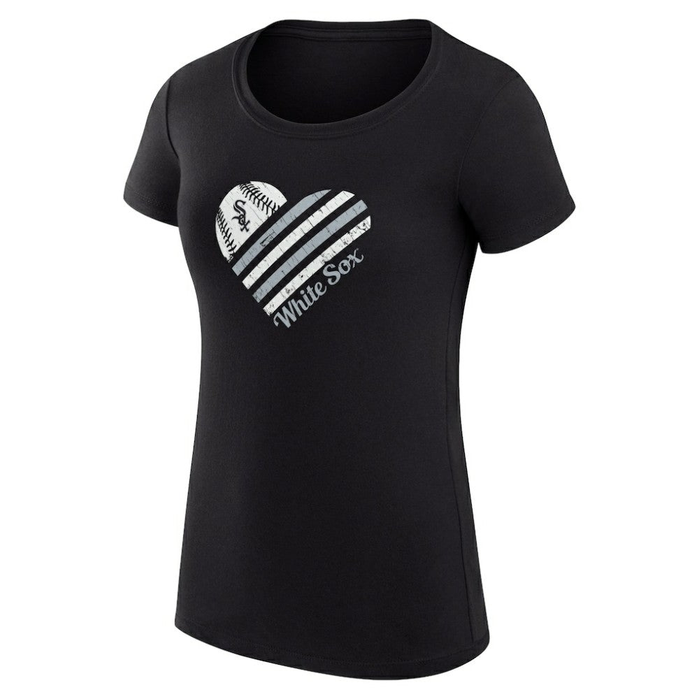 Black Chicago White Sox G-III 4Her by Carl Banks Women's Super-Slim Fit Lightweight Heart Graphic T-Shirt