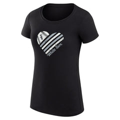 Black Chicago White Sox G-III 4Her by Carl Banks Women's Super-Slim Fit Lightweight Heart Graphic T-Shirt