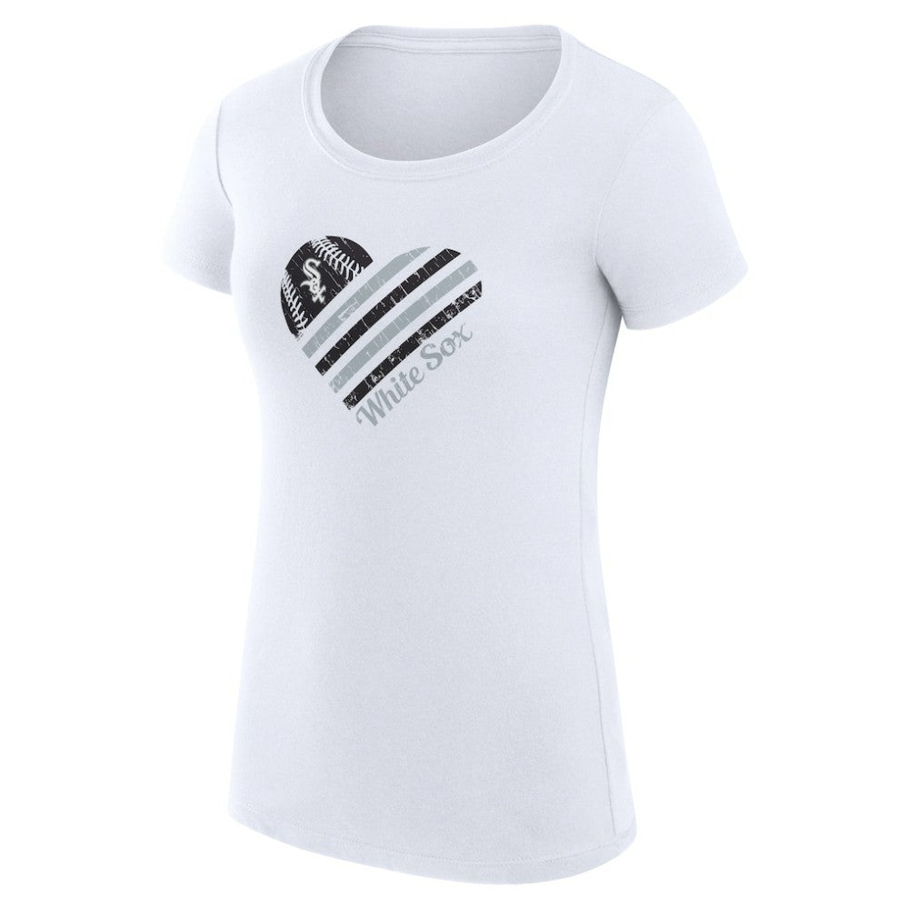 White Chicago White Sox G-III 4Her by Carl Banks Women's Super-Slim Fit Lightweight Heart Graphic T-Shirt