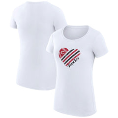 White Cincinnati Reds G-III 4Her by Carl Banks Women's Super-Slim Fit Lightweight Heart Graphic T-Shirt
