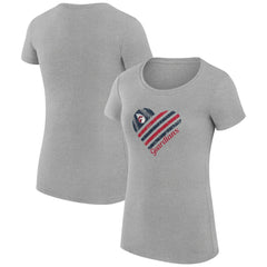 Heather Gray Cleveland Guardians G-III 4Her by Carl Banks Women's Super-Slim Fit Lightweight Heart Graphic T-Shirt