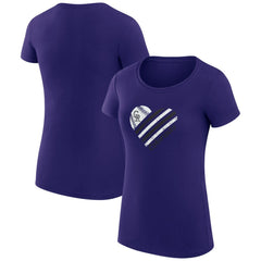 Purple Colorado Rockies G-III 4Her by Carl Banks Women's Super-Slim Fit Lightweight Heart Graphic T-Shirt