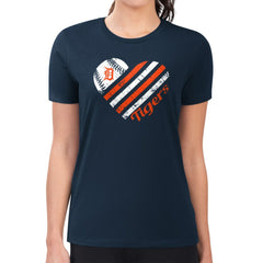 Navy Detroit Tigers G-III 4Her by Carl Banks Women's Super-Slim Fit Lightweight Heart Graphic T-Shirt