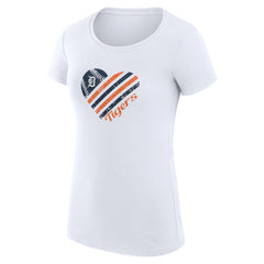 White Detroit Tigers G-III 4Her by Carl Banks Women's Super-Slim Fit Lightweight Heart Graphic T-Shirt
