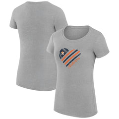 Heather Gray Houston Astros G-III 4Her by Carl Banks Women's Super-Slim Fit Lightweight Heart Graphic T-Shirt