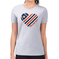 Heather Gray Houston Astros G-III 4Her by Carl Banks Women's Super-Slim Fit Lightweight Heart Graphic T-Shirt
