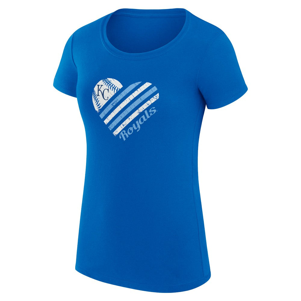 Royal Kansas City Royals G-III 4Her by Carl Banks Women's Super-Slim Fit Lightweight Heart Graphic T-Shirt