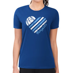 Royal Kansas City Royals G-III 4Her by Carl Banks Women's Super-Slim Fit Lightweight Heart Graphic T-Shirt