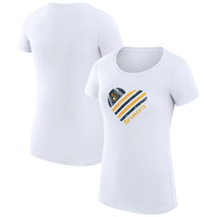 White Milwaukee Brewers G-III 4Her by Carl Banks Women's Super-Slim Fit Lightweight Heart Graphic T-Shirt