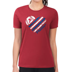 Red Philadelphia Phillies G-III 4Her by Carl Banks Women's Super-Slim Fit Lightweight Heart Graphic T-Shirt