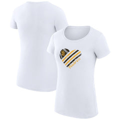 White San Diego Padres G-III 4Her by Carl Banks Women's Super-Slim Fit Lightweight Heart Graphic T-Shirt