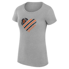 Heather Gray San Francisco Giants G-III 4Her by Carl Banks Women's Super-Slim Fit Lightweight Heart Graphic T-Shirt
