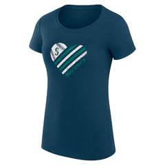 Navy Seattle Mariners G-III 4Her by Carl Banks Women's Super-Slim Fit Lightweight Heart Graphic T-Shirt